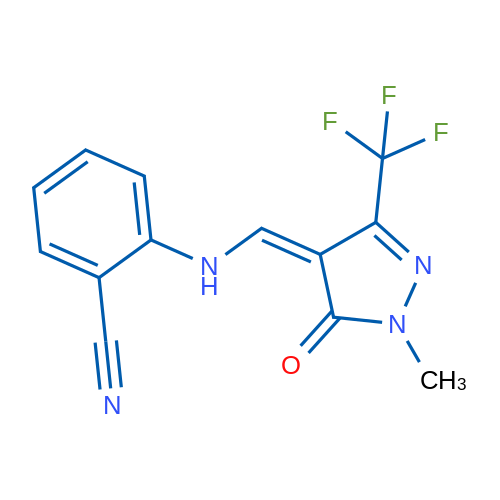 2-({[(4Z)-1-methyl-5-oxo-3-(trifluoromethyl)-4,5-dihydro-1H-pyrazol-4-ylidene]methyl}amino)benzonitrile 1g