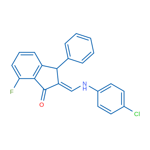 (2E)-2-{[(4-chlorophenyl)amino]methylidene}-7-fluoro-3-phenyl-2,3-dihydro-1H-inden-1-one 1g