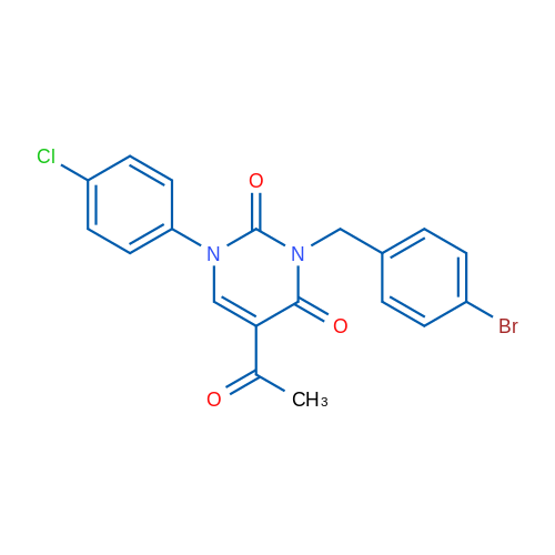 5-Acetyl-3-[(4-bromophenyl)methyl]-1-(4-chlorophenyl)-1,2,3,4-tetrahydropyrimidine-2,4-dione 1g