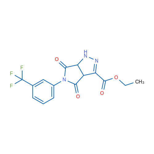 Ethyl 4,6-dioxo-5-[3-(trifluoromethyl)phenyl]-1H,3aH,4H,5H,6H,6aH-pyrrolo[3,4-c]pyrazole-3-carboxylate 250mg