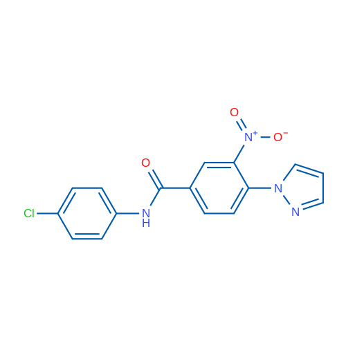 N-(4-Chlorophenyl)-3-nitro-4-(1H-pyrazol-1-yl)benzamide 1g