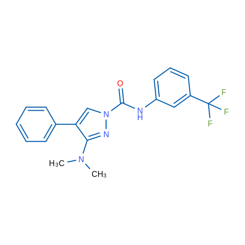 3-(Dimethylamino)-4-phenyl-N-[3-(trifluoromethyl)phenyl]-1H-pyrazole-1-carboxamide 1g