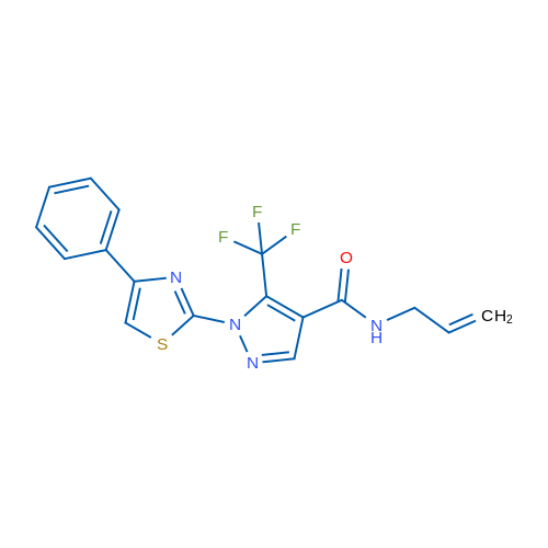 1-(4-Phenyl-1,3-thiazol-2-yl)-N-(prop-2-en-1-yl)-5-(trifluoromethyl)-1H-pyrazole-4-carboxamide 1g