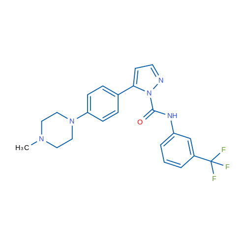 5-[4-(4-Methylpiperazin-1-yl)phenyl]-N-[3-(trifluoromethyl)phenyl]-1H-pyrazole-1-carboxamide 1g