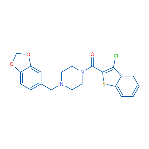 1-[(2H-1,3-Benzodioxol-5-yl)methyl]-4-(3-chloro-1-benzothiophene-2-carbonyl)piperazine 1g