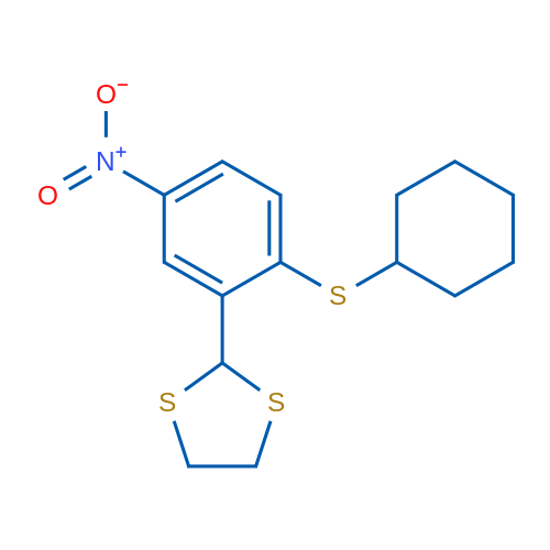 2-[2-(Cyclohexylsulfanyl)-5-nitrophenyl]-1,3-dithiolane 1g
