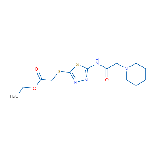 Ethyl 2-({5-[2-(piperidin-1-yl)acetamido]-1,3,4-thiadiazol-2-yl}sulfanyl)acetate 1g