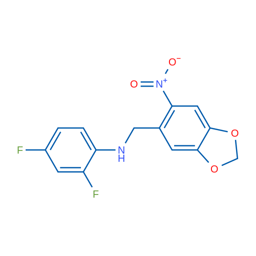 2,4-Difluoro-N-[(6-nitro-2H-1,3-benzodioxol-5-yl)methyl]aniline 1g