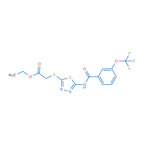 Ethyl 2-({5-[3-(trifluoromethoxy)benzamido]-1,3,4-thiadiazol-2-yl}sulfanyl)acetate 1g