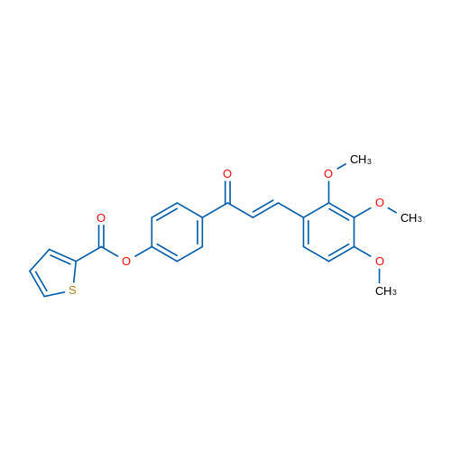4-[(2E)-3-(2,3,4-Trimethoxyphenyl)prop-2-enoyl]phenyl thiophene-2-carboxylate 1g