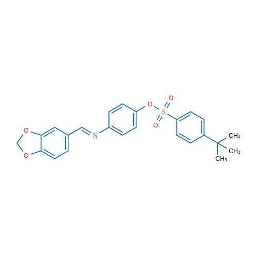 4-[(E)-[(2H-1,3-Benzodioxol-5-yl)methylidene]amino]phenyl 4-tert-butylbenzene-1-sulfonate 1g