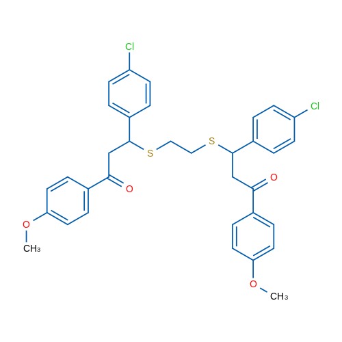 3-(4-Chlorophenyl)-3-[(2-{[1-(4-chlorophenyl)-3-(4-methoxyphenyl)-3-oxopropyl]sulfanyl}ethyl)sulfanyl]-1-(4-methoxyphenyl)propan-1-one 1g