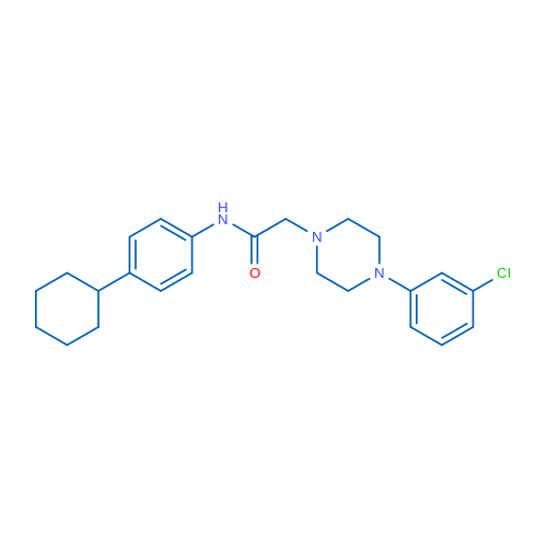 2-[4-(3-Chlorophenyl)piperazin-1-yl]-N-(4-cyclohexylphenyl)acetamide 1g