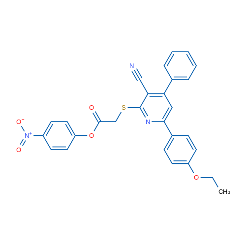 4-Nitrophenyl 2-((3-cyano-6-(4-ethoxyphenyl)-4-phenylpyridin-2-yl)thio)acetate 1g
