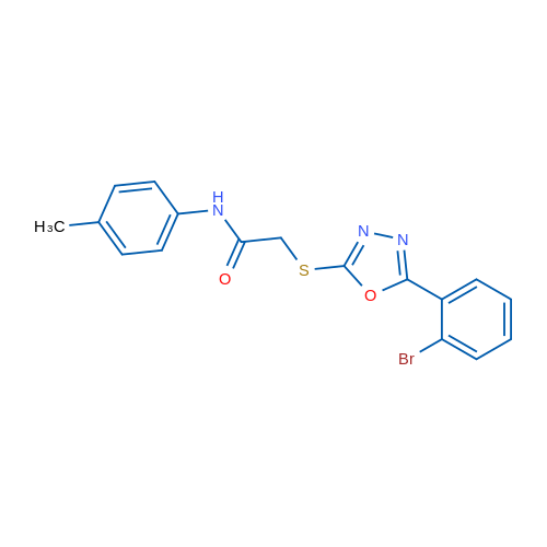 2-((5-(2-Bromophenyl)-1,3,4-oxadiazol-2-yl)thio)-N-(p-tolyl)acetamide 1g