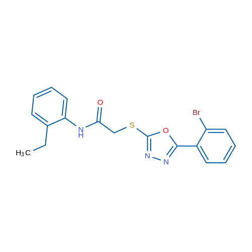 2-((5-(2-Bromophenyl)-1,3,4-oxadiazol-2-yl)thio)-N-(2-ethylphenyl)acetamide 1g
