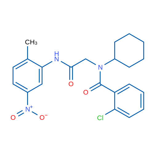 2-Chloro-N-cyclohexyl-N-(2-((2-methyl-5-nitrophenyl)amino)-2-oxoethyl)benzamide 1g