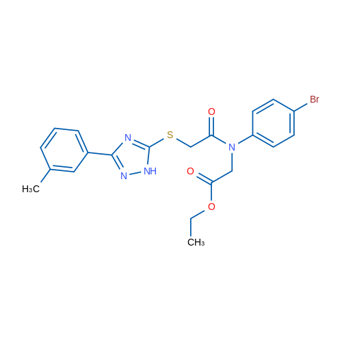 Ethyl 2-(N-(4-bromophenyl)-2-((3-(m-tolyl)-1H-1,2,4-triazol-5-yl)thio)acetamido)acetate 1g