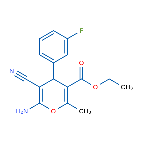 Ethyl 6-amino-5-cyano-4-(3-fluorophenyl)-2-methyl-4H-pyran-3-carboxylate 1g