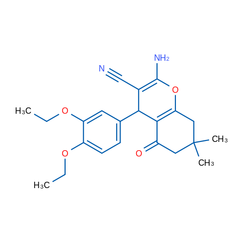 2-Amino-4-(3,4-diethoxyphenyl)-7,7-dimethyl-5-oxo-5,6,7,8-tetrahydro-4H-chromene-3-carbonitrile 1g