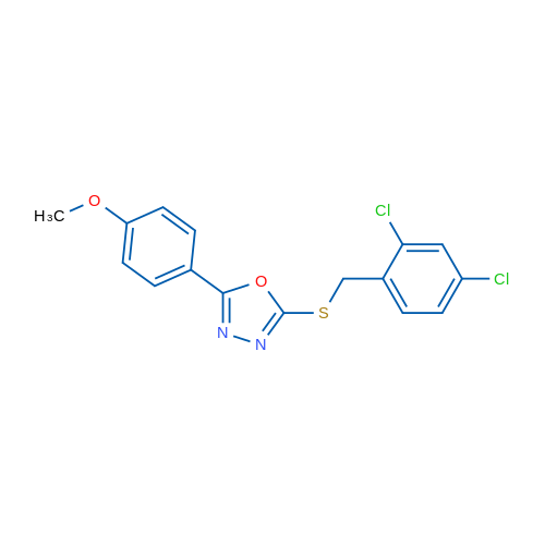 2-{[(2,4-dichlorophenyl)methyl]sulfanyl}-5-(4-methoxyphenyl)-1,3,4-oxadiazole 1g
