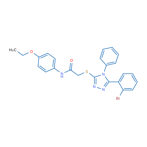 2-((5-(2-Bromophenyl)-4-phenyl-4H-1,2,4-triazol-3-yl)thio)-N-(4-ethoxyphenyl)acetamide 1g
