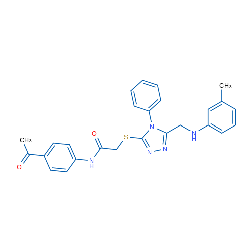 N-(4-Acetylphenyl)-2-((4-phenyl-5-((m-tolylamino)methyl)-4H-1,2,4-triazol-3-yl)thio)acetamide 1g