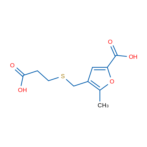 4-(((2-Carboxyethyl)thio)methyl)-5-methylfuran-2-carboxylic acid 1g