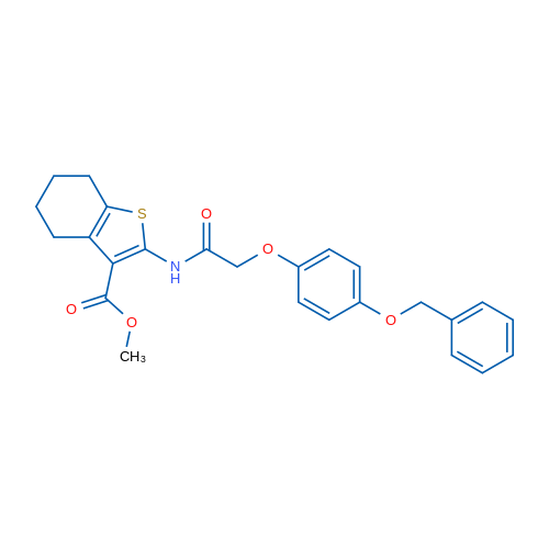Methyl 2-(2-(4-(benzyloxy)phenoxy)acetamido)-4,5,6,7-tetrahydrobenzo[b]thiophene-3-carboxylate 1g