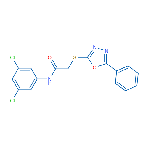 N-(3,5-Dichlorophenyl)-2-((5-phenyl-1,3,4-oxadiazol-2-yl)thio)acetamide 1g