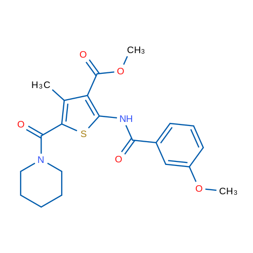 Methyl 2-(3-methoxybenzamido)-4-methyl-5-(piperidine-1-carbonyl)thiophene-3-carboxylate 1g