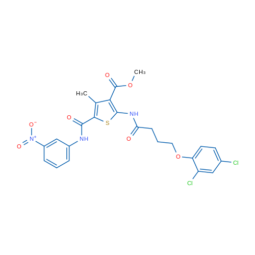 Methyl 2-(4-(2,4-dichlorophenoxy)butanamido)-4-methyl-5-((3-nitrophenyl)carbamoyl)thiophene-3-carboxylate 1g
