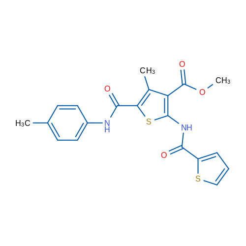 Methyl 4-methyl-2-(thiophene-2-carboxamido)-5-(p-tolylcarbamoyl)thiophene-3-carboxylate 1g