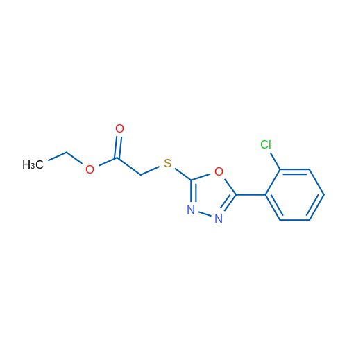 Ethyl 2-((5-(2-chlorophenyl)-1,3,4-oxadiazol-2-yl)thio)acetate 1g