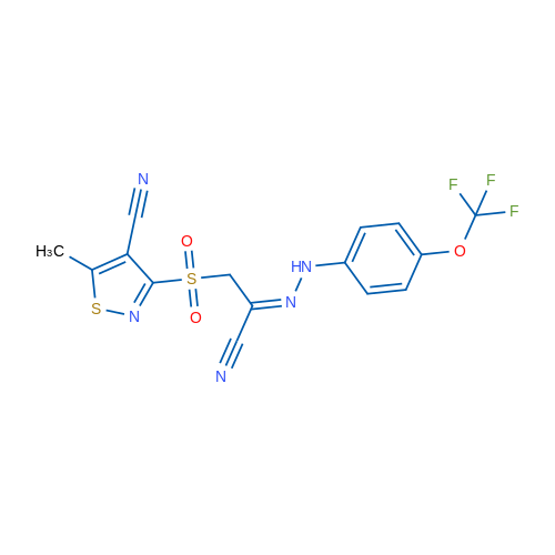 (Z)-1-[(4-Cyano-5-methyl-1,2-thiazol-3-yl)sulfonyl]-N-[4-(trifluoromethoxy)phenyl]methanecarbohydrazonoyl cyanide 1g