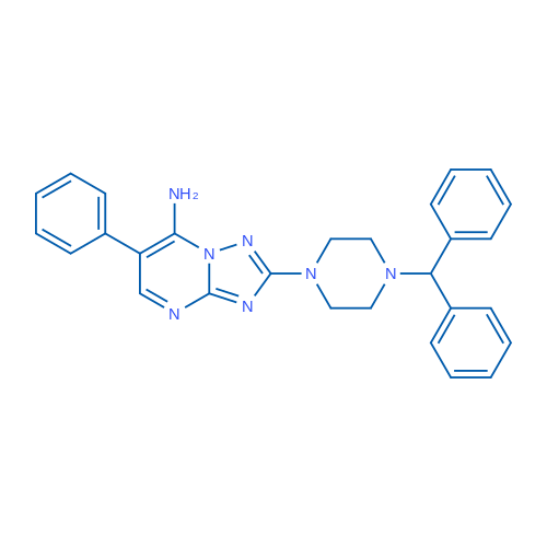 2-[4-(Diphenylmethyl)piperazin-1-yl]-6-phenyl-[1,2,4]triazolo[1,5-a]pyrimidin-7-amine 1g