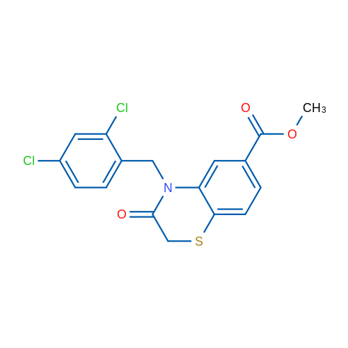 Methyl 4-[(2,4-dichlorophenyl)methyl]-3-oxo-3,4-dihydro-2H-1,4-benzothiazine-6-carboxylate 1g