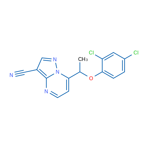 7-[1-(2,4-Dichlorophenoxy)ethyl]pyrazolo[1,5-a]pyrimidine-3-carbonitrile 1g