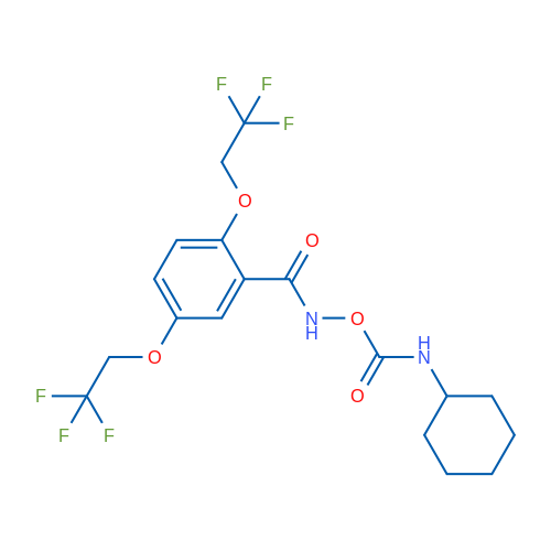 [2,5-Bis(2,2,2-trifluoroethoxy)phenyl]formamido N-cyclohexylcarbamate 1g