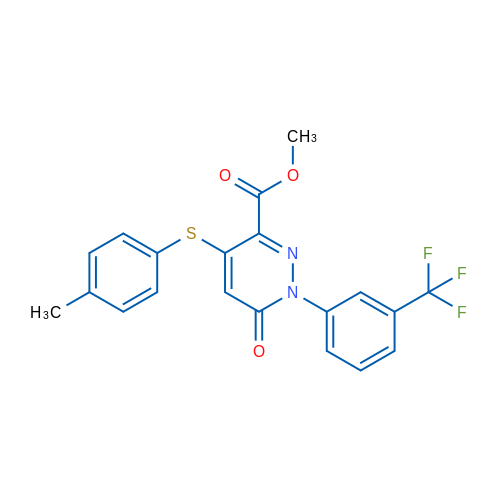 Methyl 4-[(4-methylphenyl)sulfanyl]-6-oxo-1-[3-(trifluoromethyl)phenyl]-1,6-dihydropyridazine-3-carboxylate 1g