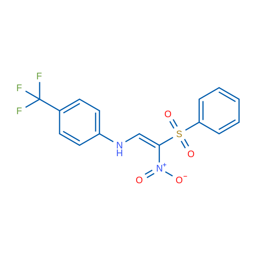 N-[(E)-2-(Benzenesulfonyl)-2-nitroethenyl]-4-(trifluoromethyl)aniline 1g