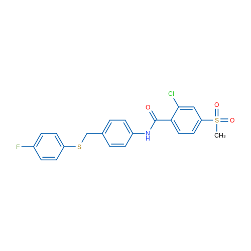 2-Chloro-N-(4-{[(4-fluorophenyl)sulfanyl]methyl}phenyl)-4-methanesulfonylbenzamide 1g