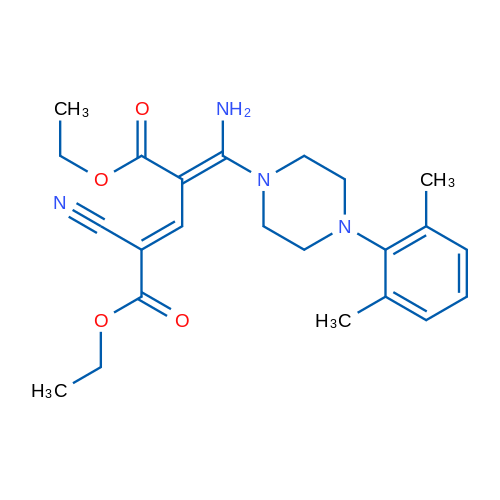 1,5-Diethyl (2E,4E)-4-{amino[4-(2,6-dimethylphenyl)piperazin-1-yl]methylidene}-2-cyanopent-2-enedioate 1g