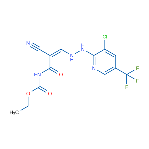Ethyl N-[(2Z)-2-({2-[3-chloro-5-(trifluoromethyl)pyridin-2-yl]hydrazin-1-yl}methylidene)-2-cyanoacetyl]carbamate 1g