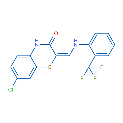 (2E)-7-Chloro-2-({[2-(trifluoromethyl)phenyl]amino}methylidene)-3,4-dihydro-2H-1,4-benzothiazin-3-one 1g