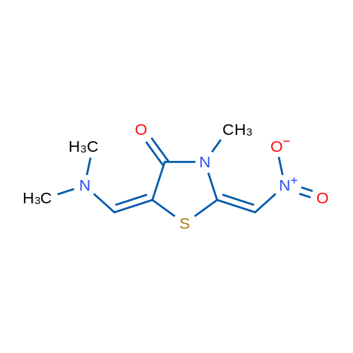 (2E,5E)-5-[(Dimethylamino)methylidene]-3-methyl-2-(nitromethylidene)-1,3-thiazolidin-4-one 1g
