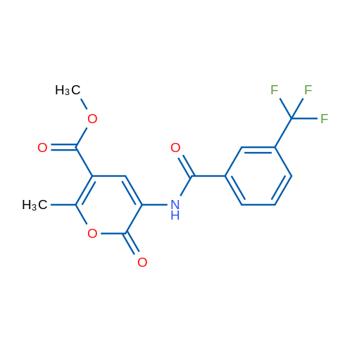 Methyl 6-methyl-2-oxo-3-[3-(trifluoromethyl)benzamido]-2H-pyran-5-carboxylate 1g