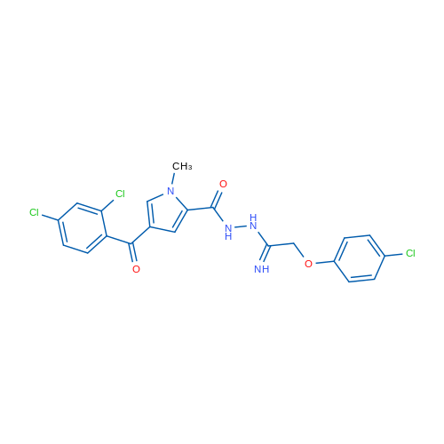 N'-[2-(4-Chlorophenoxy)ethanimidoyl]-4-(2,4-dichlorobenzoyl)-1-methyl-1H-pyrrole-2-carbohydrazide 1g