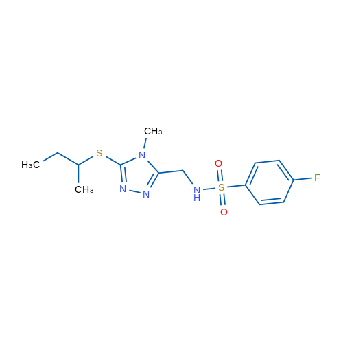 N-{[5-(butan-2-ylsulfanyl)-4-methyl-4H-1,2,4-triazol-3-yl]methyl}-4-fluorobenzene-1-sulfonamide 1g