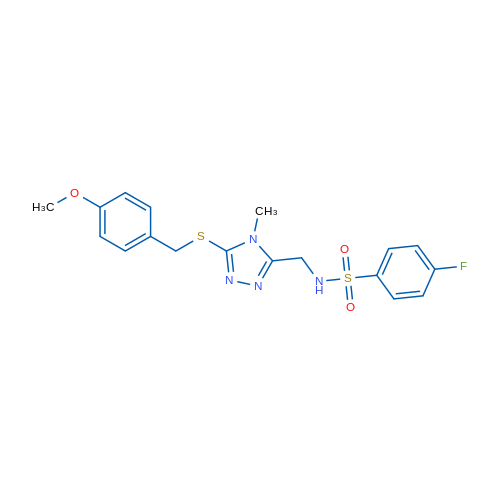 4-Fluoro-N-[(5-{[(4-methoxyphenyl)methyl]sulfanyl}-4-methyl-4H-1,2,4-triazol-3-yl)methyl]benzene-1-sulfonamide 1g